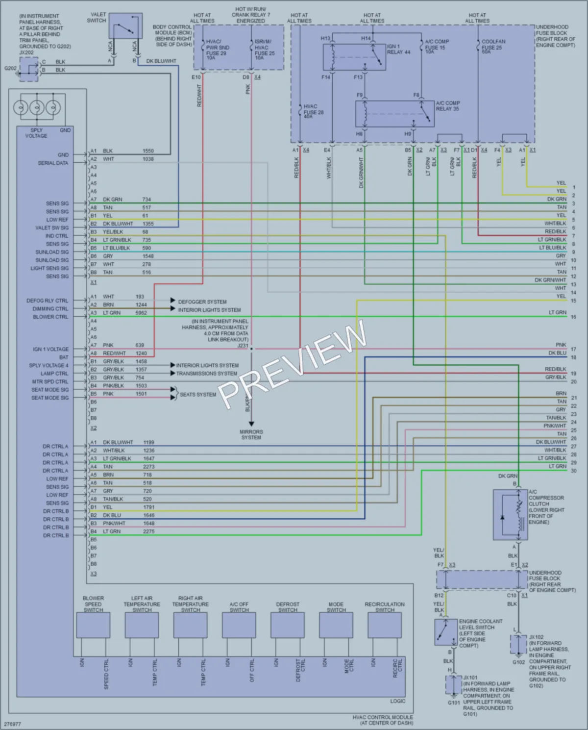 2008 Cadillac XLRV Air Conditioning wiring diagram preview