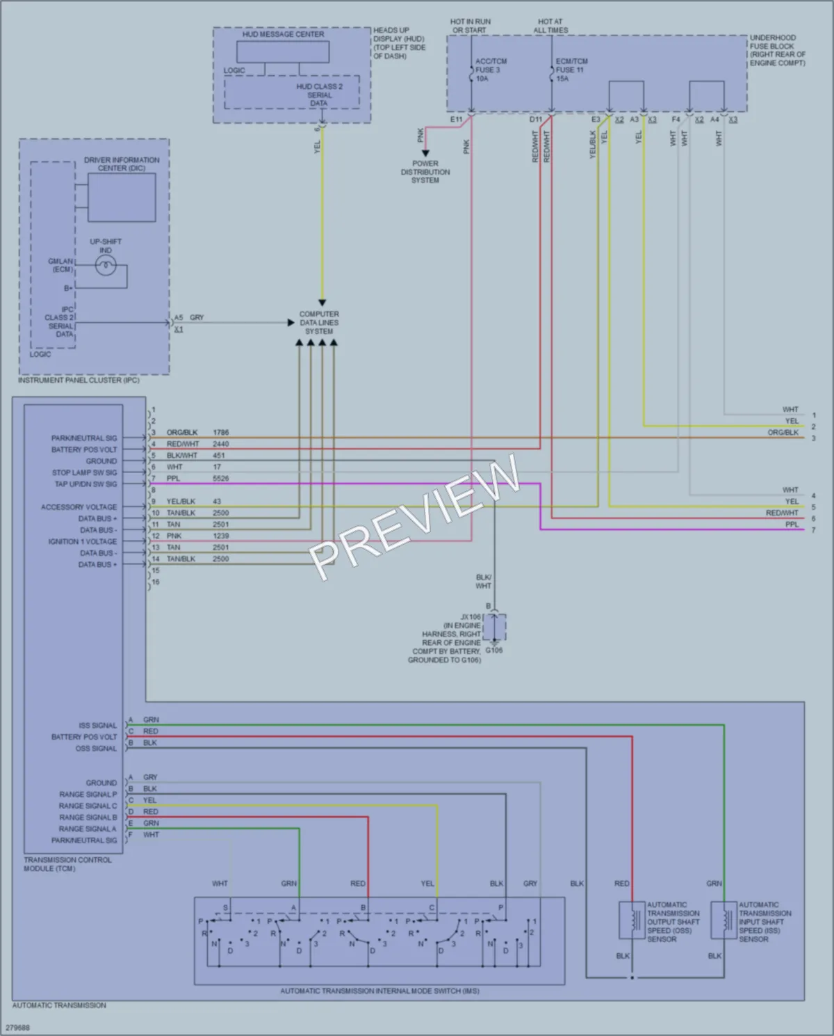 2008 Cadillac XLRV Transmission wiring diagram preview