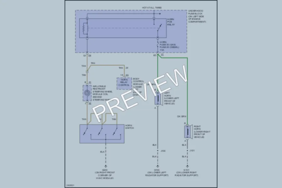 2008 Chevrolet 3500 Hd Horn wiring diagram preview