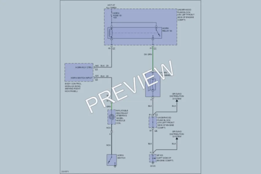2008 Chevrolet Colorado Horn wiring diagram preview