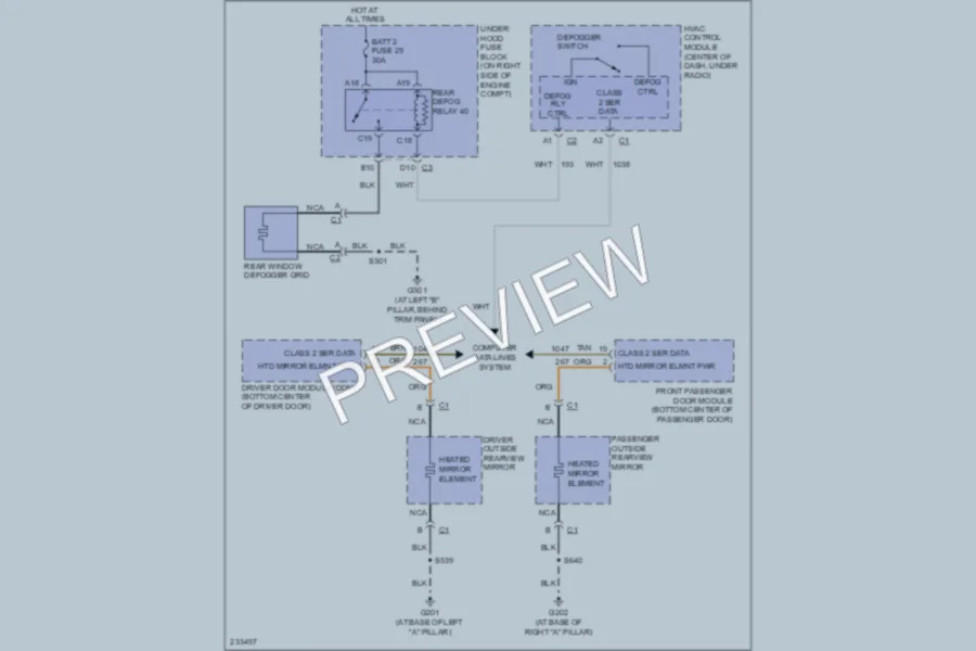 2008 Chevrolet Corvette Defoggers wiring diagram preview
