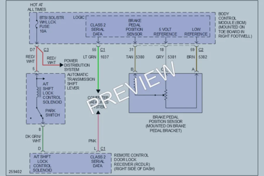 2008 Chevrolet Corvette Shift Interlock wiring diagram preview
