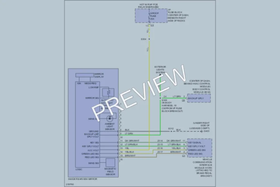 2008 Chevrolet Equinox Power Mirrors wiring diagram preview