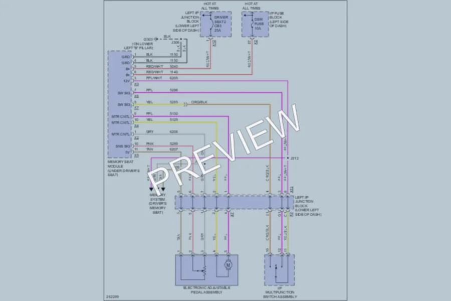 2008 Chevrolet 1500 Memory Systems wiring diagram preview