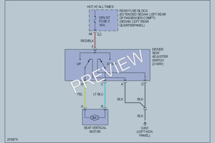 2008 Chevrolet MalibuMaxx Power Seats wiring diagram preview