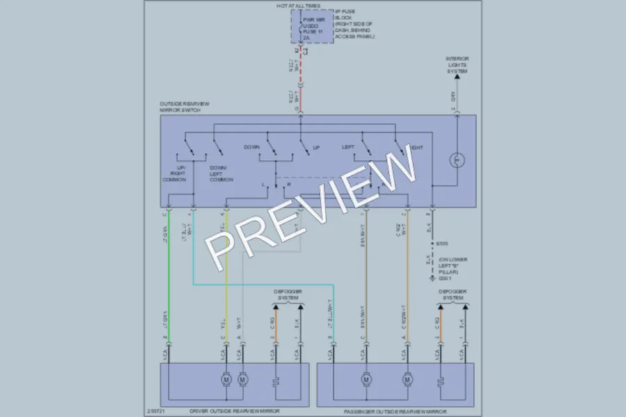 2008 Chevrolet Uplander Power Mirrors wiring diagram preview