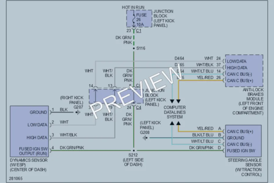 2008 Chrysler Aspen Electronic Power Steering wiring diagram preview