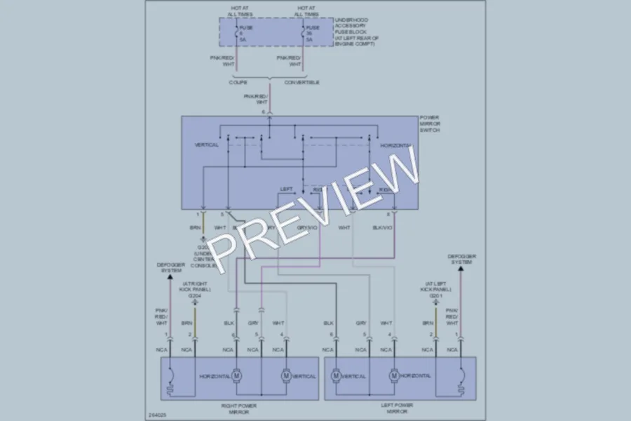 2008 Chrysler Crossfire Power Mirrors wiring diagram preview
