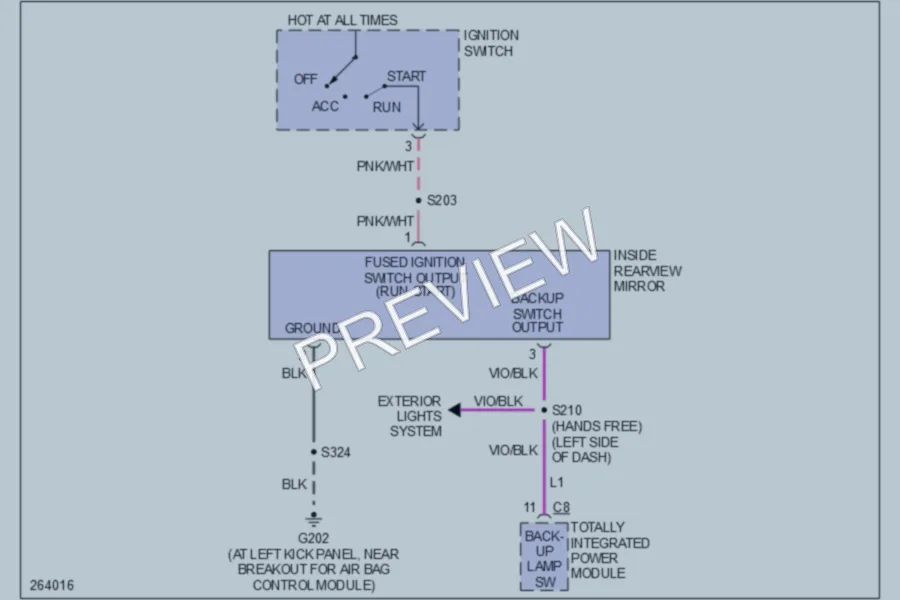 2008 Chrysler PTCruiser Power Mirrors wiring diagram preview