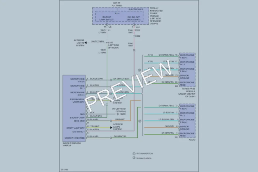 2008 Chrysler 2D Convertible Power Mirrors wiring diagram preview