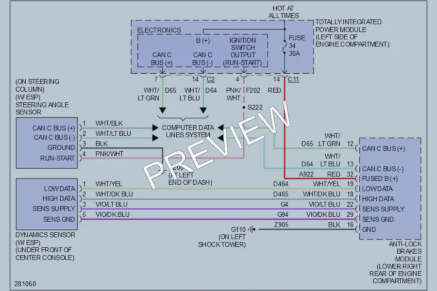 2008 Chrysler 4D Sedan Electronic Power Steering wiring diagram preview