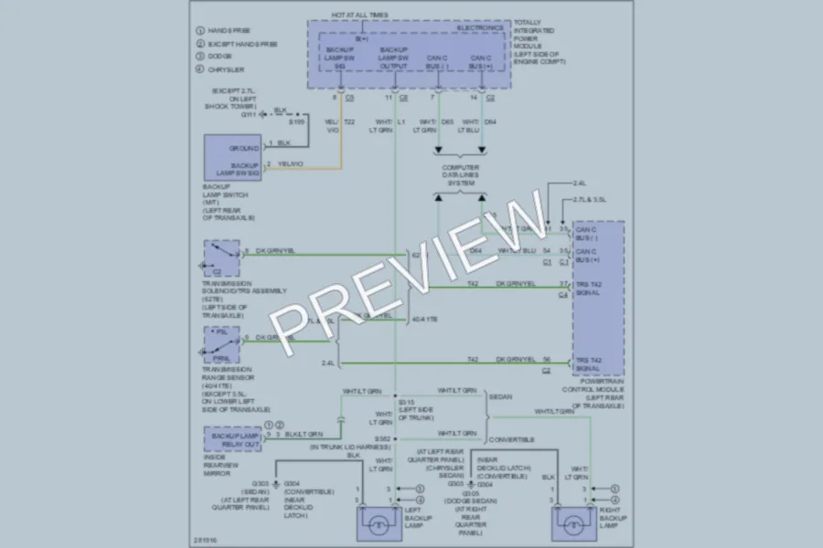 2008 Chrysler 4D Sedan Exterior Lights wiring diagram preview