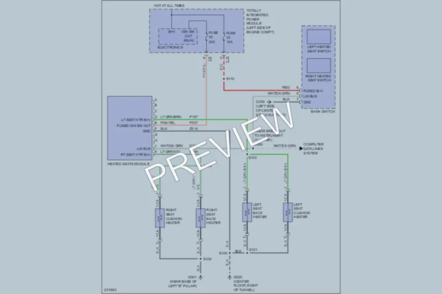 2008 Chrysler 4D Sedan Power Seats wiring diagram preview