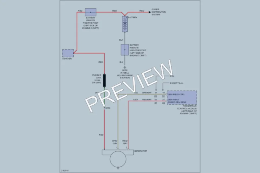 2008 Chrysler 4D Sedan Starting Charging wiring diagram preview