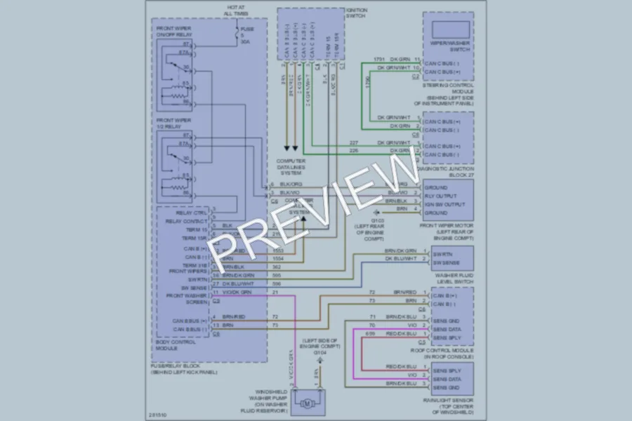 2008 Dodge 2500Sprinter Wiper Washer wiring diagram preview