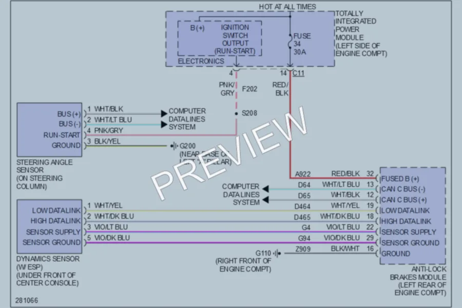2008 Dodge Caliber Electronic Power Steering wiring diagram preview