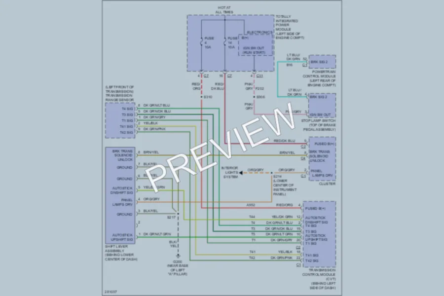 2008 Dodge Caliber Shift Interlock wiring diagram preview