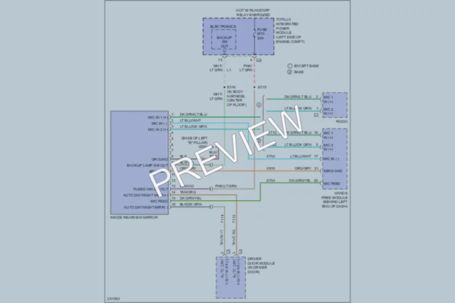 2008 Dodge GrandCaravan Power Mirrors wiring diagram preview