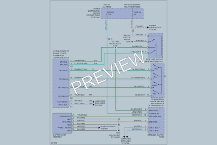2008 Dodge Magnum Shift Interlock wiring diagram preview