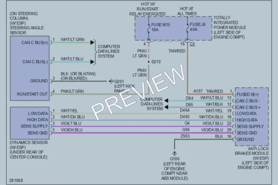2008 Dodge Nitro Electronic Power Steering wiring diagram preview