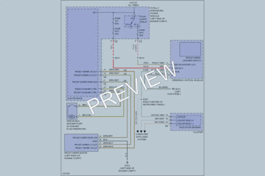 2008 Dodge Nitro Wiper Washer wiring diagram preview