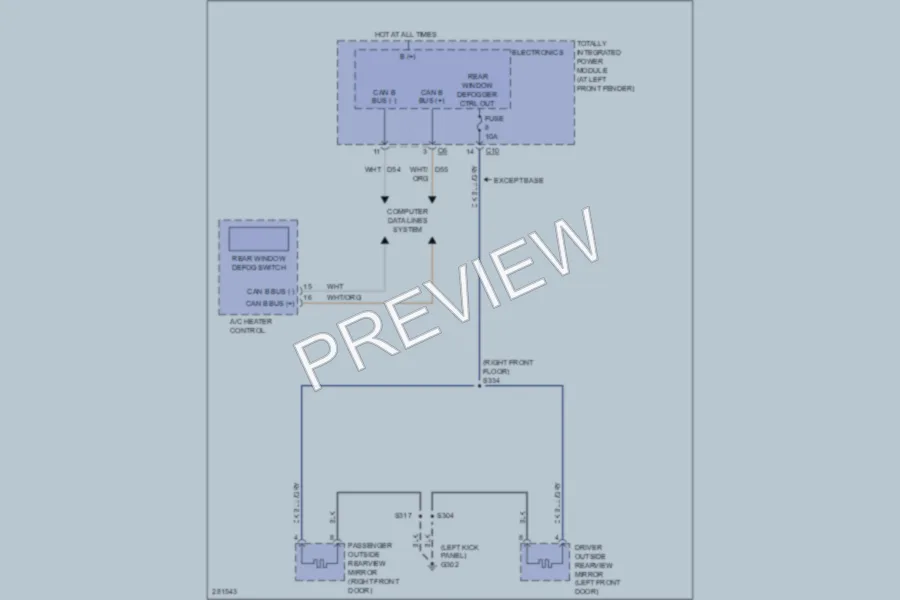 2008 Dodge R1500 Defoggers wiring diagram preview