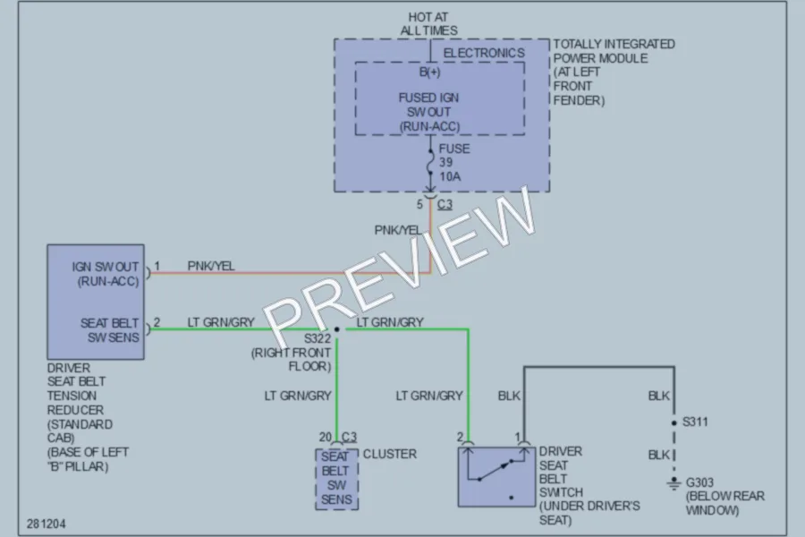 2008 Dodge R3500 Passive Restraints wiring diagram preview