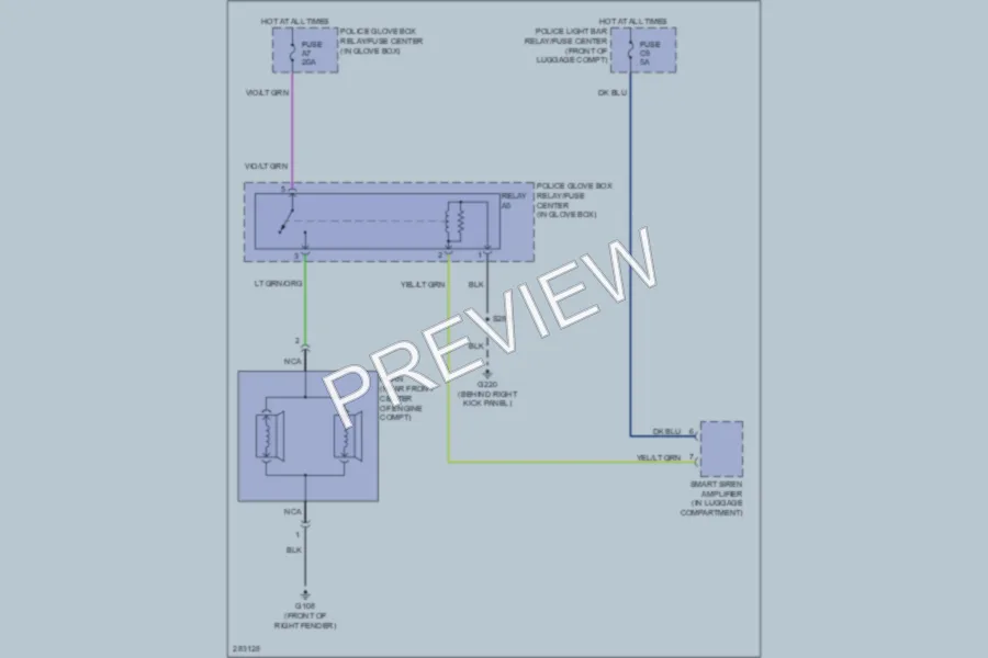 2008 Ford CrownVictoria Horn wiring diagram preview