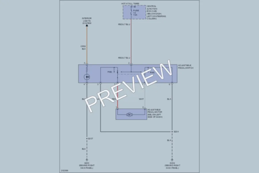 2008 Ford CrownVictoria Power Seats wiring diagram preview