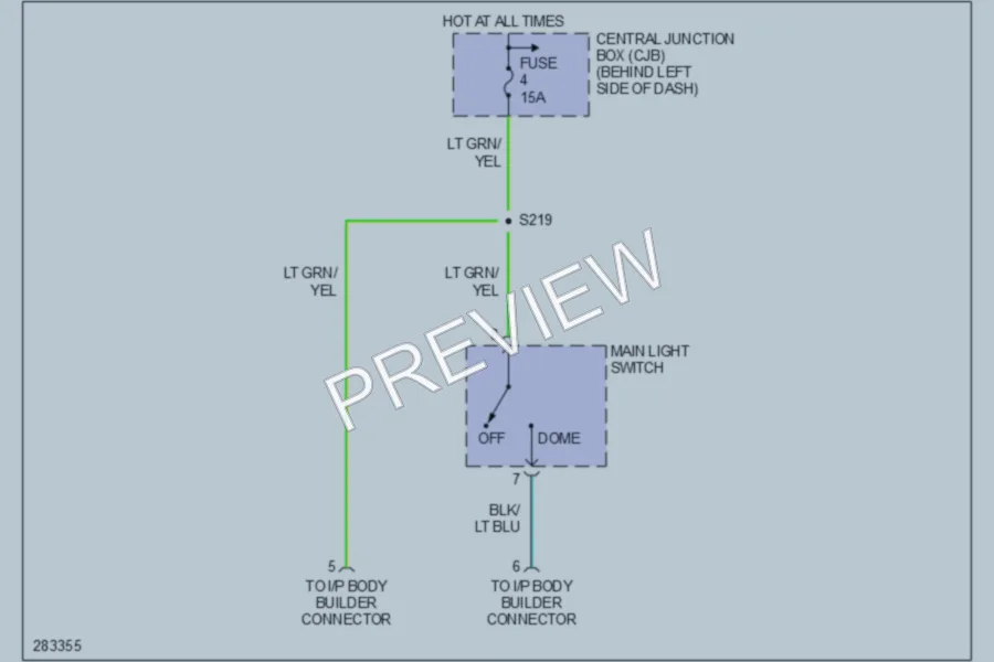 2008 Ford E250 Interior Lights wiring diagram preview