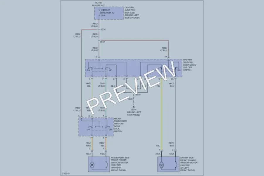 2008 Ford E350 Super Duty Power Windows wiring diagram preview
