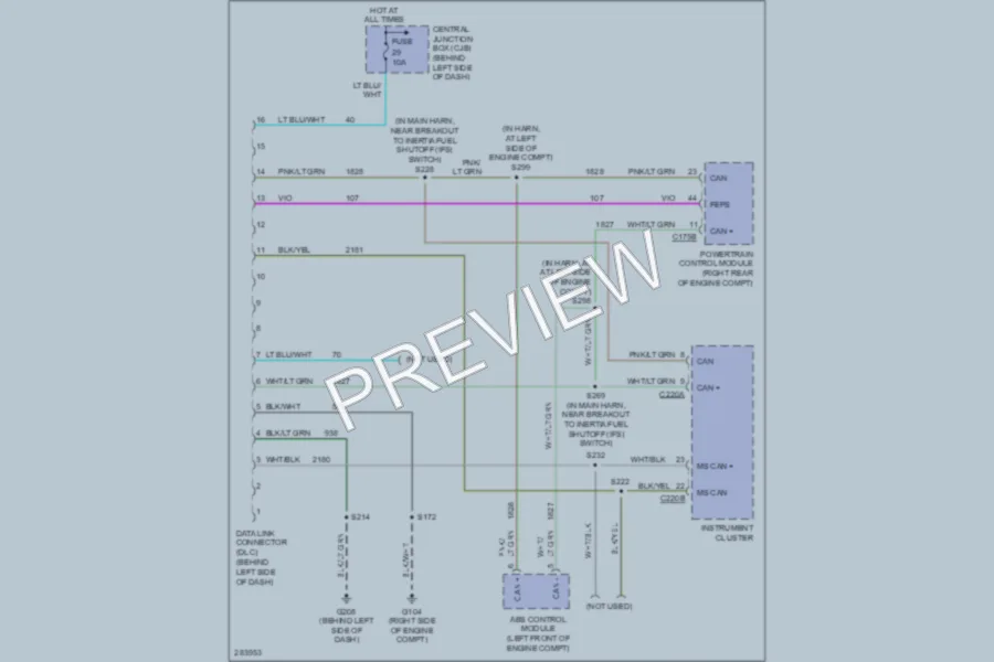 2008 Ford E350 Super Duty Computer Data Lines wiring diagram preview