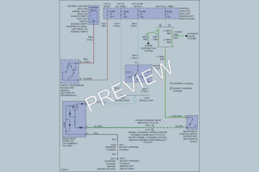 2008 Ford E250 Shift Interlock wiring diagram preview