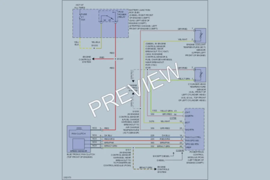 2008 Ford E350 Super Duty Cooling Fan wiring diagram preview