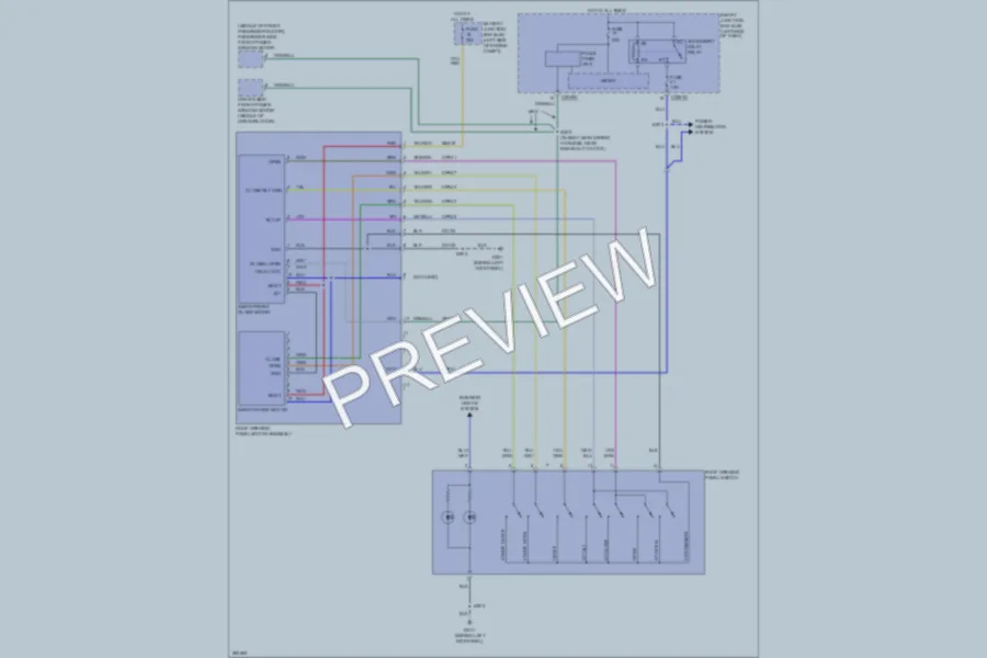 2008 Ford Edge Power Top Sunroof wiring diagram preview