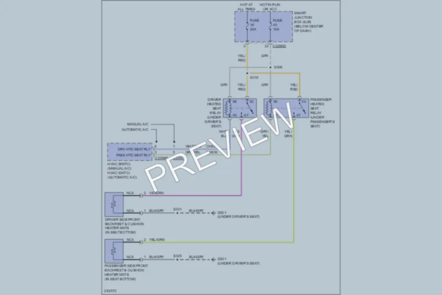 2008 Ford EscapeHybrid Power Seats wiring diagram preview