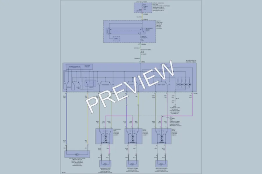 2008 Ford EscapeHybrid Power Windows wiring diagram preview