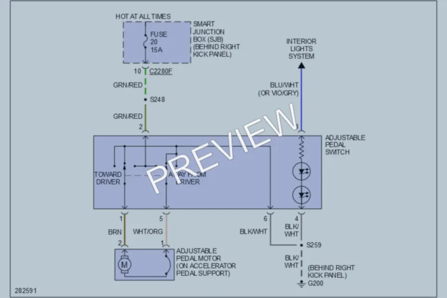 2008 Ford ExpeditionEL Power Seats wiring diagram preview