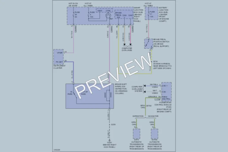 2008 Ford ExpeditionEL Shift Interlock wiring diagram preview