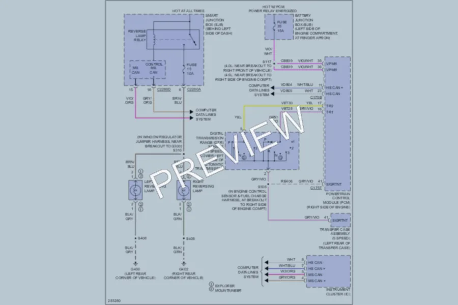 2008 Ford Explorer Exterior Lights wiring diagram preview