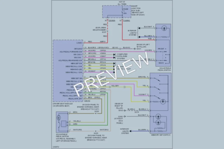 2008 Ford Explorer Memory Systems wiring diagram preview