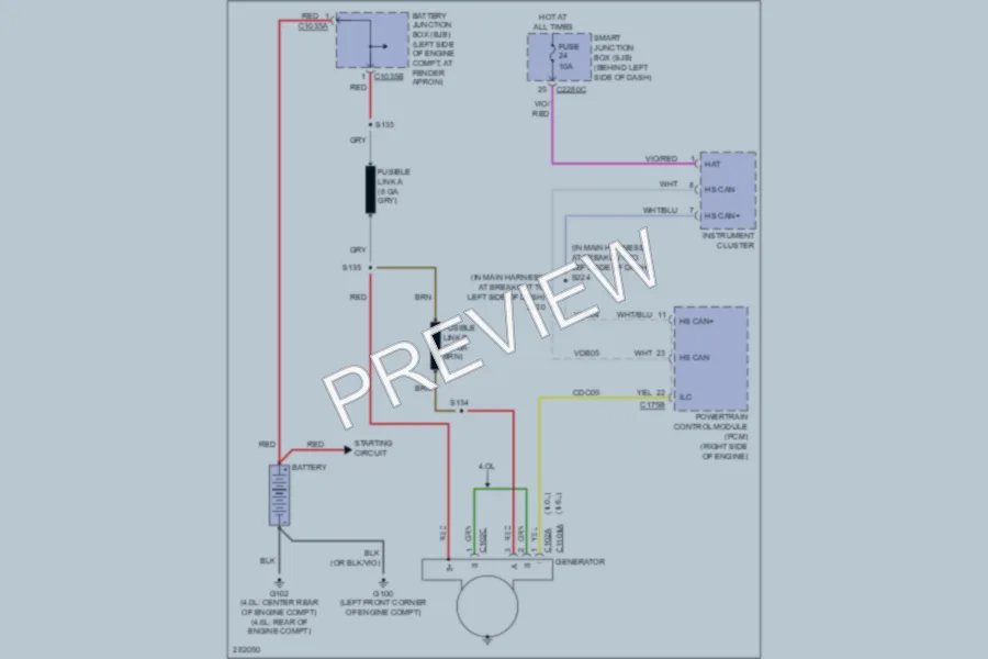 2008 Ford Explorer Starting Charging wiring diagram preview