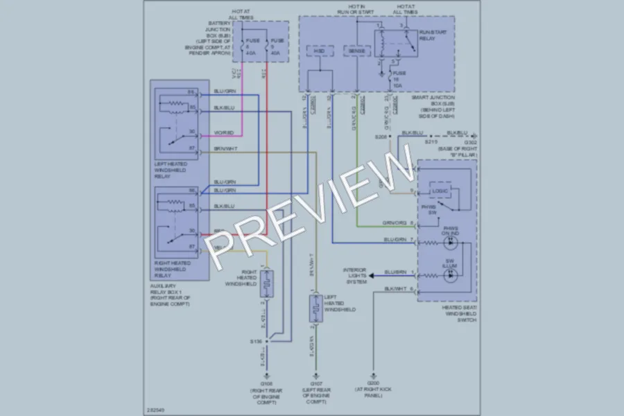 2008 Ford ExplorerSportTrac Defoggers wiring diagram preview
