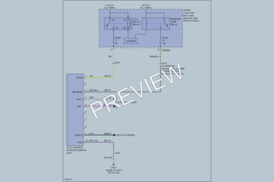 2008 Ford ExplorerSportTrac Power Mirrors wiring diagram preview