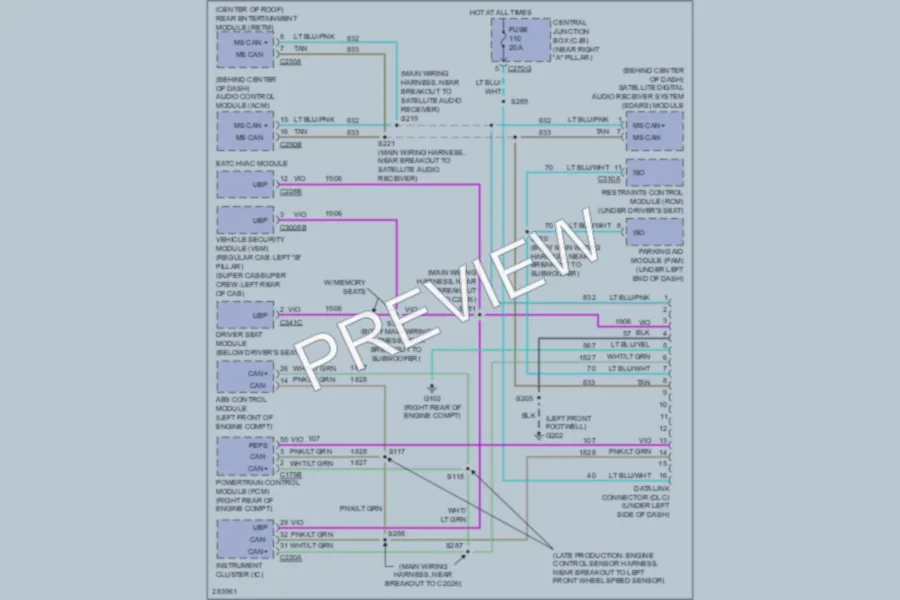 2008 Ford F150 Computer Data Lines wiring diagram preview