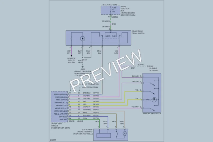2008 Ford F350 Super Duty Memory Systems wiring diagram preview