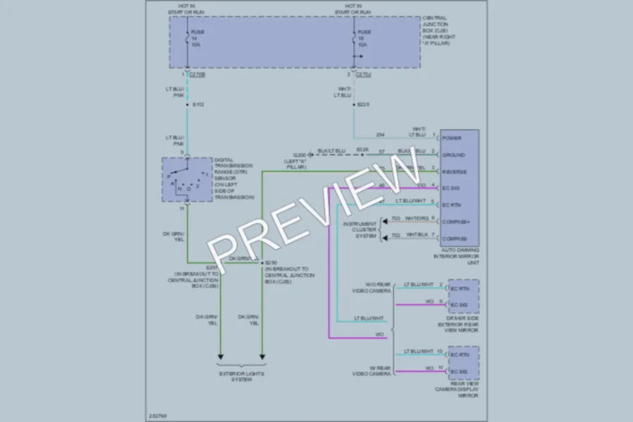 2008 Ford F150 Power Mirrors wiring diagram preview