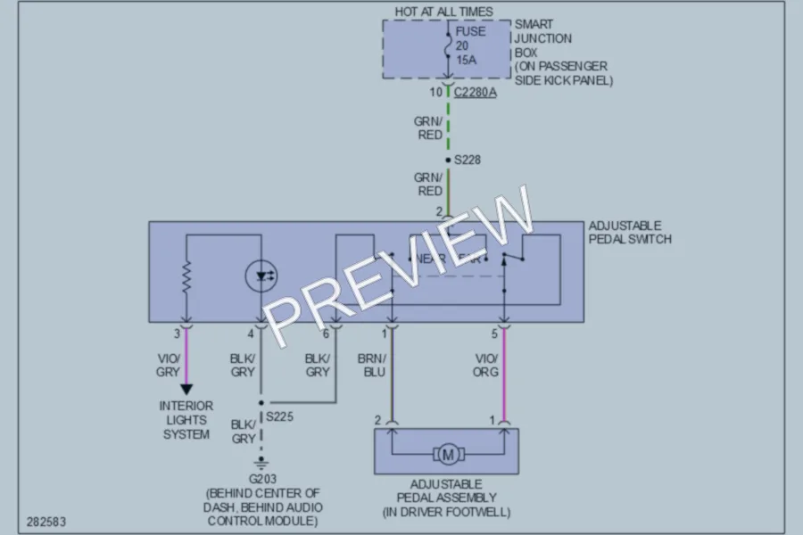2008 Ford F350 Super Duty Power Seats wiring diagram preview