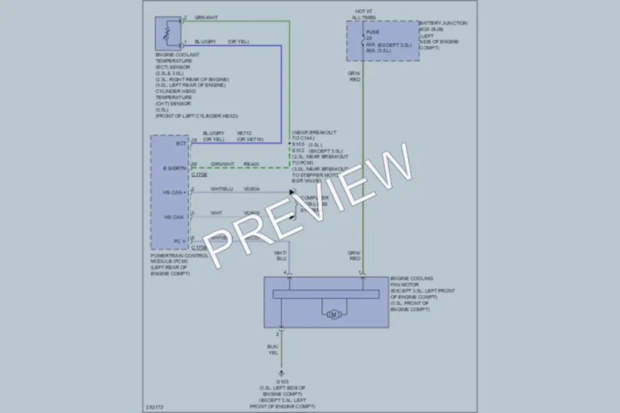 2008 Ford Fusion Cooling Fan wiring diagram preview
