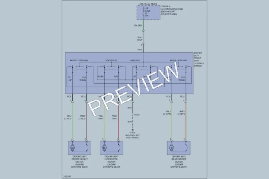 2008 Ford E350 Super Duty Power Seats wiring diagram preview